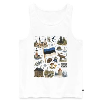 Estonia | Baltic Sea, Forests & Hibernation - Men's Premium Organic Tank Top - white - Front - Michal (187cm)