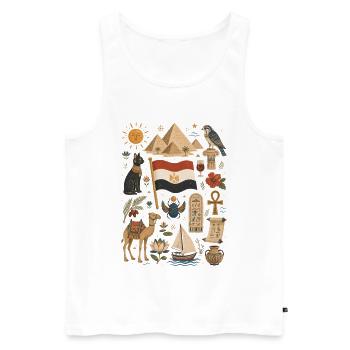 Ägypten | Pyramiden, Nil & Antike - Men's Premium Organic Tank Top - white - Front - Michal (187cm)