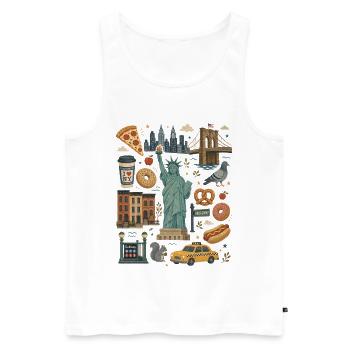 New York | Skyline, Taxi & City Love - Men's Premium Organic Tank Top - white - Front - Michal (187cm)