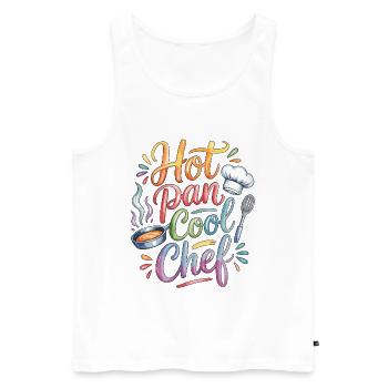 Restaurant Chef Hot Pan Cool Chef Food Preparation - Men's Premium Organic Tank Top - white - Front - Michal (187cm)