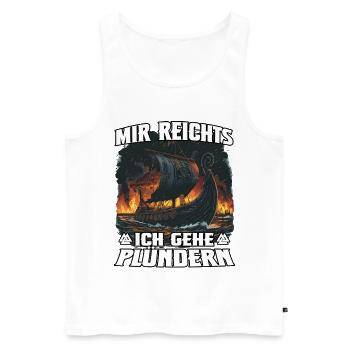 Ich geh plündern – Wikinger Sturm - Männer Premium Bio Tank Top - Weiß - Vorne - Michal (187cm)