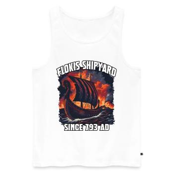 Ciel d’incendie du chantier naval Viking - Débardeur bio Premium Homme - blanc - Devant - Michal (187cm)