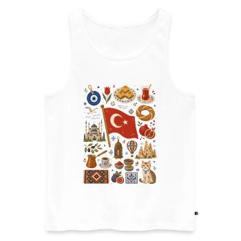 Turquie | Bosphore, plaisir et tradition - Débardeur bio Premium Homme - blanc - Devant - Michal (187cm)