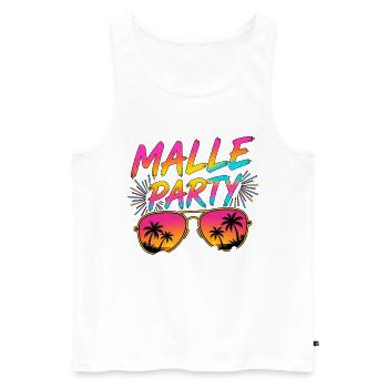 Tenue de fête Malle Majorque vacances d’été - Débardeur bio Premium Homme - blanc - Devant - Michal (187cm)