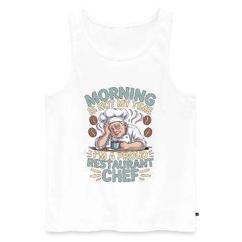Le matin de chef restaurant n’est pas mon art culinaire - Débardeur bio Premium Homme - blanc - Devant - Michal (187cm)