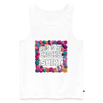 Mon t-shirt au crochet qui dit - Débardeur bio Premium Homme - blanc - Devant - Michal (187cm)