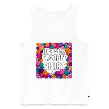 Explosion des couleurs des chemises au crochet - Débardeur bio Premium Homme - blanc - Devant - Michal (187cm)