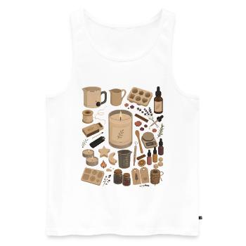 Amour à la bougie | Versement de bougies et bricolage - Débardeur bio Premium Homme - blanc - Devant - Michal (187cm)