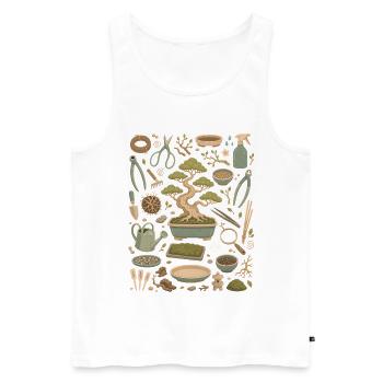 Bonsaï Tranquillité | Art des arbres & Zen - Débardeur bio Premium Homme - blanc - Devant - Michal (187cm)