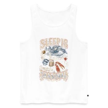 Le sommeil du crabe royal d’Alaska est saisonnier - Débardeur bio Premium Homme - blanc - Devant - Michal (187cm)