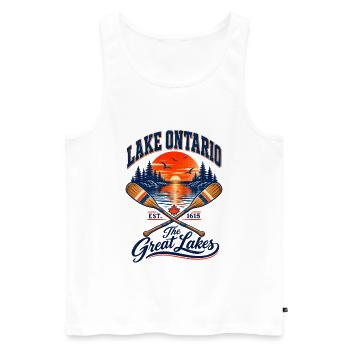 Lake Ontario Great Lakes - Männer Premium Bio Tank Top - Weiß - Vorne - Michal (187cm)