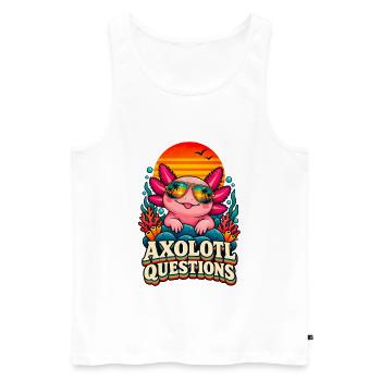 I Axolotl Questions – Cute Retro Axolotl  - Männer Premium Bio Tank Top - Weiß - Vorne - Michal (187cm)