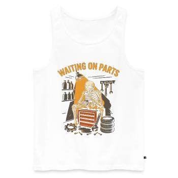 Warten auf Teile-Skelettmechanik - Männer Premium Bio Tank Top - Weiß - Vorne - Michal (187cm)