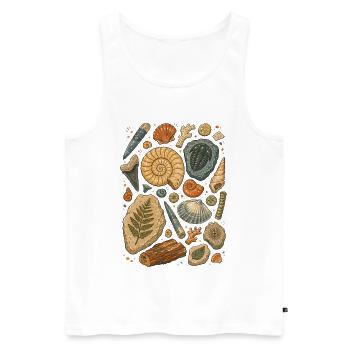 Fossilien | Paläontologie & Urzeit - Männer Premium Bio Tank Top - Weiß - Vorne - Michal (187cm)