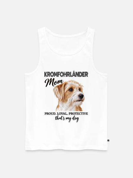 Kromfohrländer Mom Proud Loyal Protective - Männer Premium Bio Tank Top - Weiß