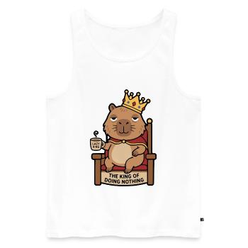 Niedliche Kapybara-König Faule Könige Lustige Tierkunst - Männer Premium Bio Tank Top - Weiß - Vorne - Michal (187cm)