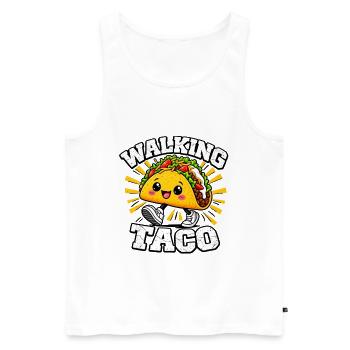 Walking Taco, lustige Kostüm-Tacos  - Männer Premium Bio Tank Top - Weiß - Vorne - Michal (187cm)