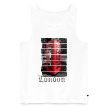 London Design mit Roter Telefonzelle Souvenir - Männer Premium Bio Tank Top - Weiß - Vorne - Michal (187cm)