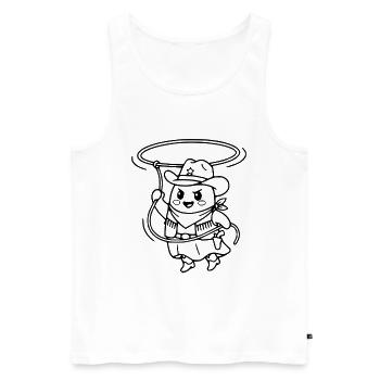 Niedliche Kawaii-Geister-Cowboy-Western-Ästhetik - Männer Premium Bio Tank Top - Weiß - Vorne - Michal (187cm)