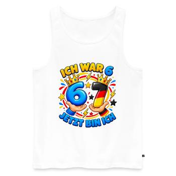 Ich War 6 Jetzt Bin Ich 7 – Six Seven 7 Geburtstag - Männer Premium Bio Tank Top - Weiß - Vorne - Michal (187cm)