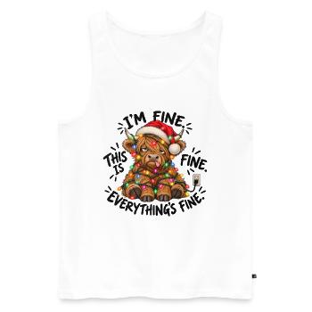 I’m Fine This Is Fine Everything’s Fine - Männer Premium Bio Tank Top - Weiß - Vorne - Michal (187cm)