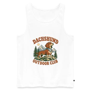 Dachshund Outdoor Club - Männer Premium Bio Tank Top - Weiß - Vorne - Michal (187cm)