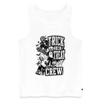 Trick or Treat Crew - Männer Premium Bio Tank Top - Weiß - Vorne - Michal (187cm)