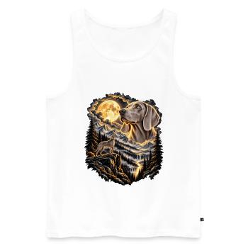 Hundefreunde Vollmond Hundemotiv - Männer Premium Bio Tank Top - Weiß - Vorne - Michal (187cm)