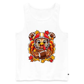 Thanksgiving Football Truthahn - Männer Premium Bio Tank Top - Weiß - Vorne - Michal (187cm)
