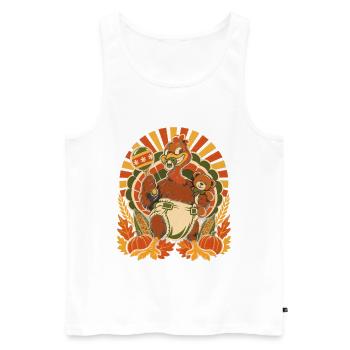 Thanksgiving-Truthahn als freches Baby - Männer Premium Bio Tank Top - Weiß - Vorne - Michal (187cm)