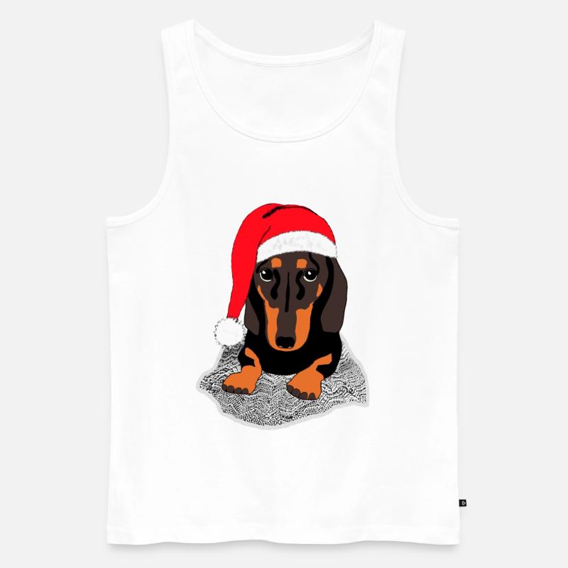 Weihnachts Dackel - Männer Premium Bio Tank Top - Weiß