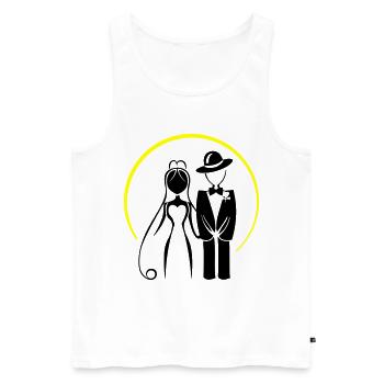 Newlyweds, Married Couple, Wedding - Men's Premium Organic Tank Top - white - Front - AI Model Male 178 light (178cm)
