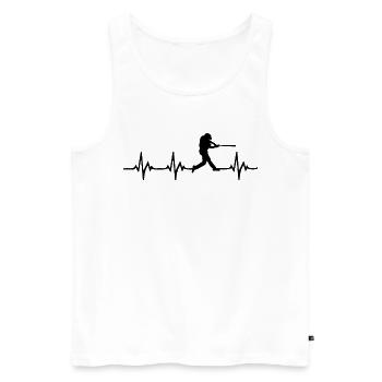 Softball Heartbeat - Débardeur bio Premium Homme - blanc - Devant - AI Model Male 178 light (178cm)