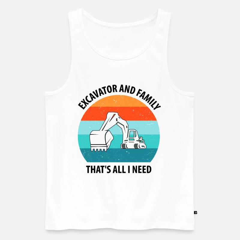Bagger Baggerfahrer Baggerwagen - Männer Premium Bio Tank Top - Weiß