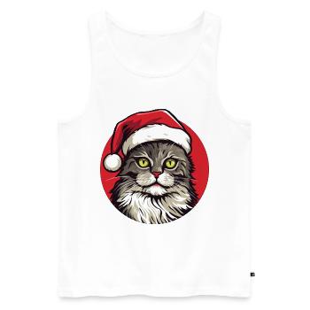 Cats Christmas - Men's Premium Organic Tank Top - white - Front - AI Model Male 178 light (178cm)