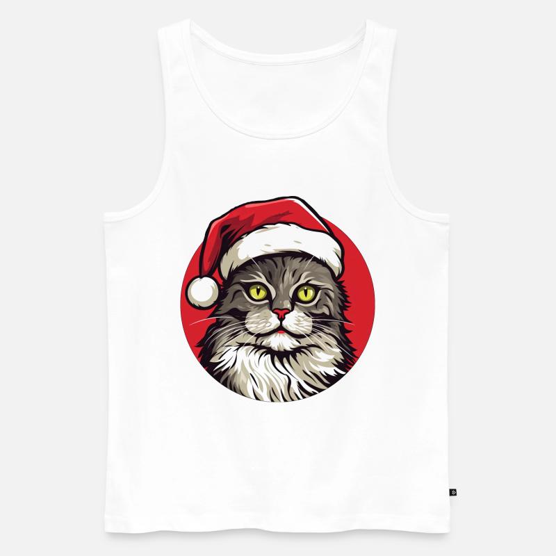 Katzen Weihnachten - Männer Premium Bio Tank Top - Weiß