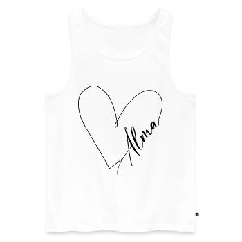 Alma Name Herzlinie - Männer Premium Bio Tank Top - Weiß - Vorne - AI Model Male 178 light (178cm)