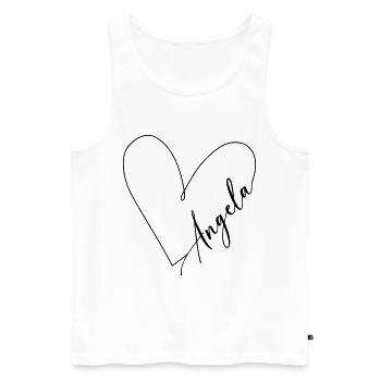 Angela Name Herzlinie - Männer Premium Bio Tank Top - Weiß - Vorne - AI Model Male 178 light (178cm)