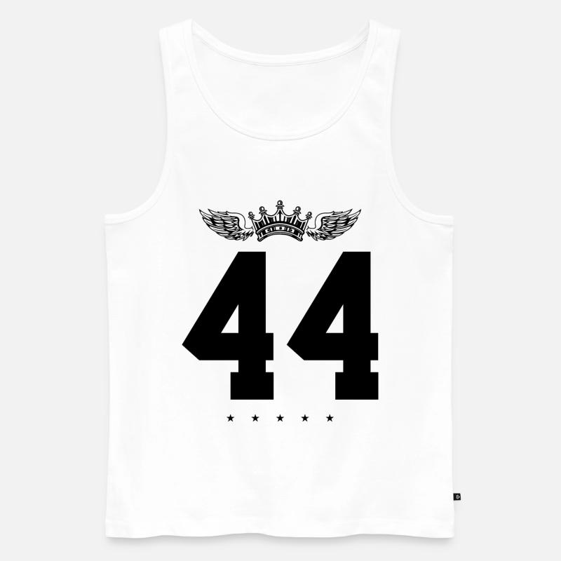 44 Zahl Krone - Männer Premium Bio Tank Top - Weiß