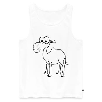 Kamel Comic - Männer Premium Bio Tank Top - Weiß - Vorne - Michal (187cm)