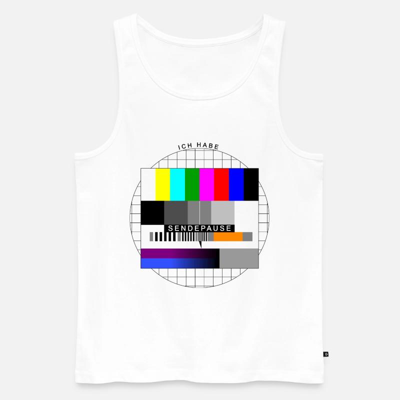 Ich habe Sendepause Testbild - Männer Premium Bio Tank Top - Weiß