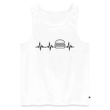 Burger Herzschlag - Männer Premium Bio Tank Top - Weiß - Vorne - AI Model Male 178 light (178cm)