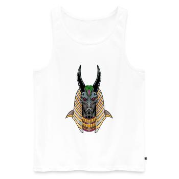 Anubis - Men's Premium Organic Tank Top - white - Front - Michal (187cm)