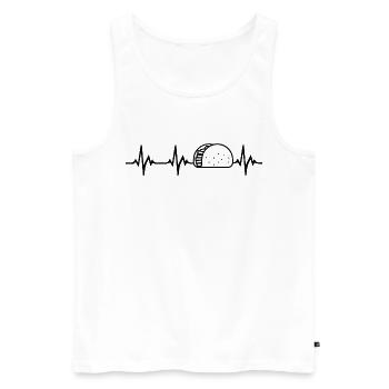Tacos Heartbeat - Men's Premium Organic Tank Top - white - Front - Michal (187cm)