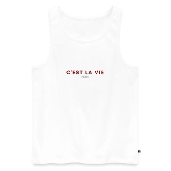 C´est la vie - So ist das Leben! Frankreich Paris - Männer Premium Bio Tank Top - Weiß - Vorne - AI Model Male 178 light (178cm)