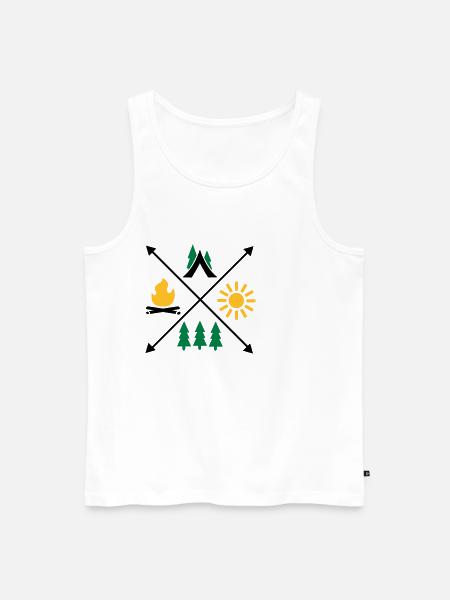 Camping - Men's Premium Organic Tank Top - white
