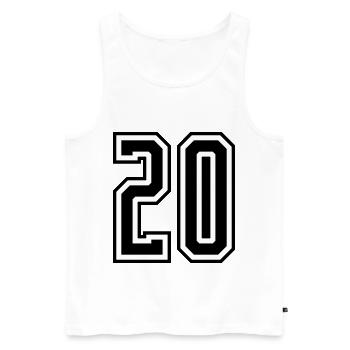 20 Number number - Men's Premium Organic Tank Top - white - Front - Michal (187cm)