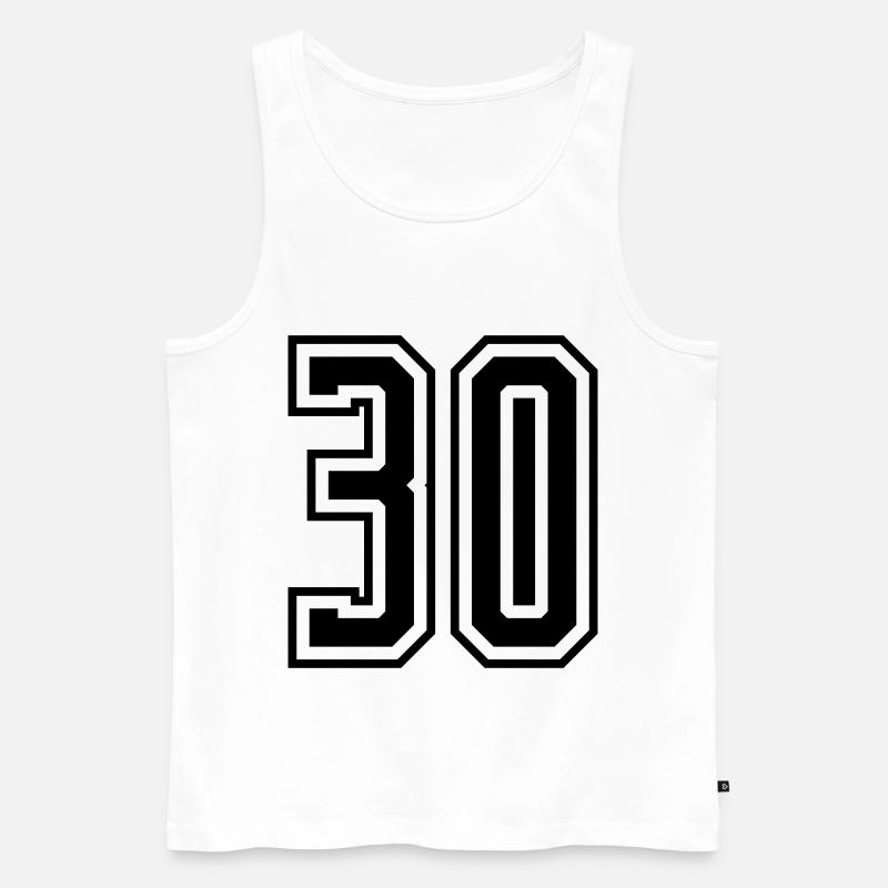 30 Zahl nummer - Männer Premium Bio Tank Top - Weiß