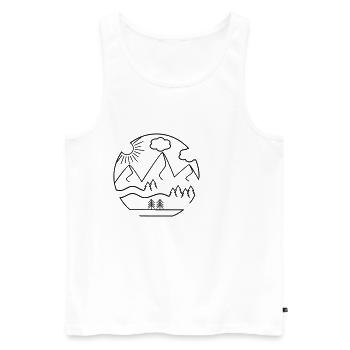 Berge - Männer Premium Bio Tank Top - Weiß - Vorne - Michal (187cm)