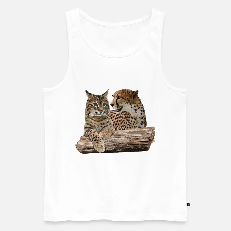 Luchs und Gepard - Männer Premium Bio Tank Top - Weiß